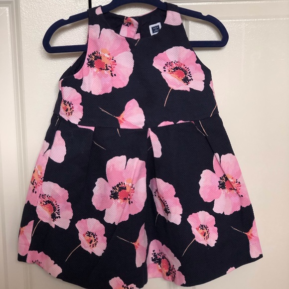 Janie and Jack Other - Janie and Jack Navy Floral Pique Dress Pleated